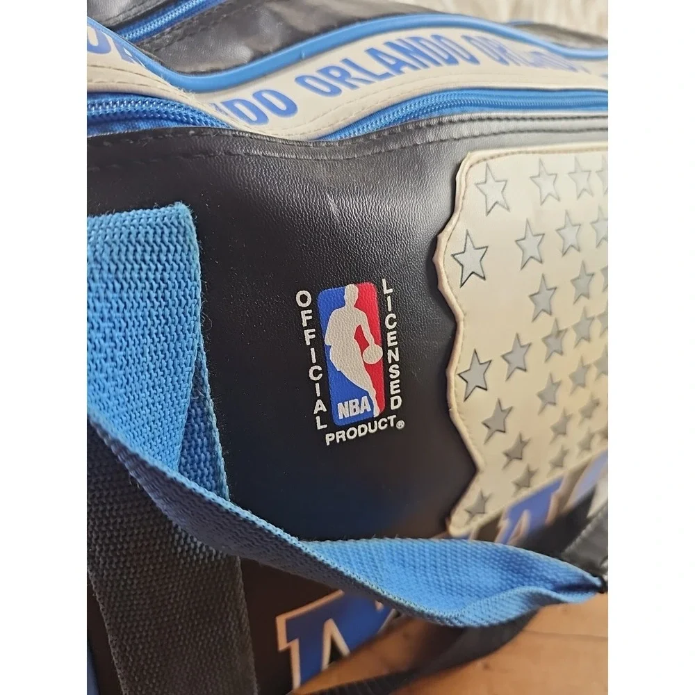 NBA Orlando Magic Leather Duffel Travel Bag Vintage 2000's Officially Licensed